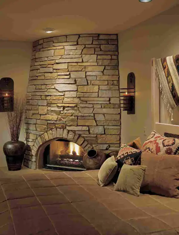 مدل شومینه سنگی + خلق فضایی چشم نواز و جذاب با شومینه های سنگی در نشیمن