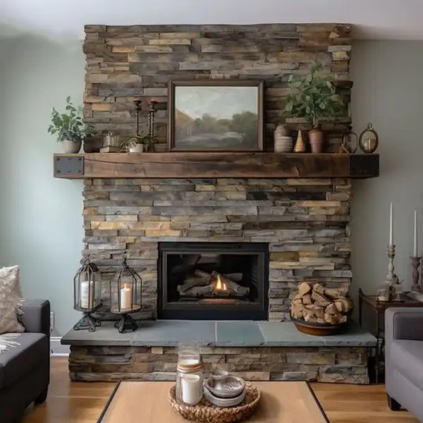 مدل شومینه سنگی + خلق فضایی چشم نواز و جذاب با شومینه های سنگی در نشیمن