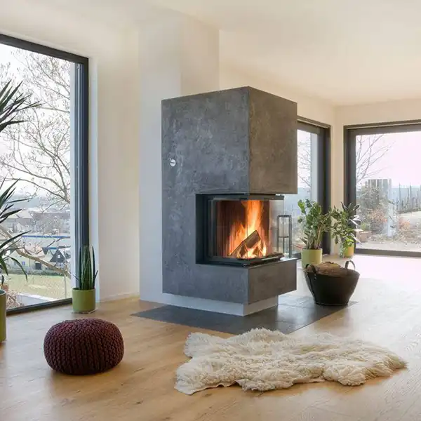 مدل شومینه سه کنج + یک نقطه کانونی در منزل با مدل شومینه سه کنج جدید و لوکس