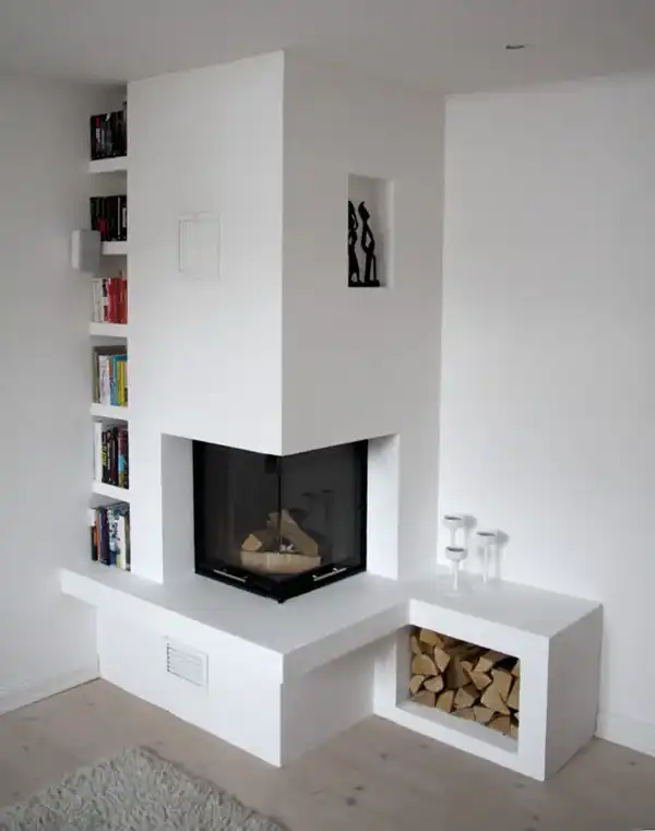 مدل شومینه سه کنج + یک نقطه کانونی در منزل با مدل شومینه سه کنج جدید و لوکس