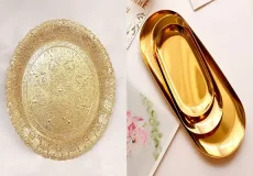 مدل سینی استیل طلایی + پذیرایی منحصربفرد و لوکس با مدل سینی استیل طلایی