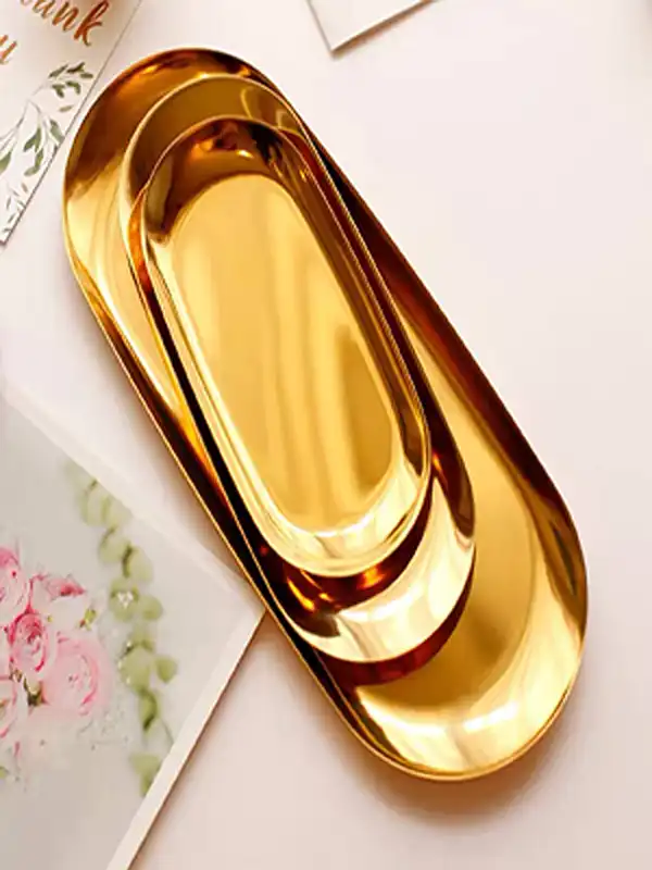 مدل سینی استیل طلایی + پذیرایی منحصربفرد و لوکس با مدل سینی استیل طلایی