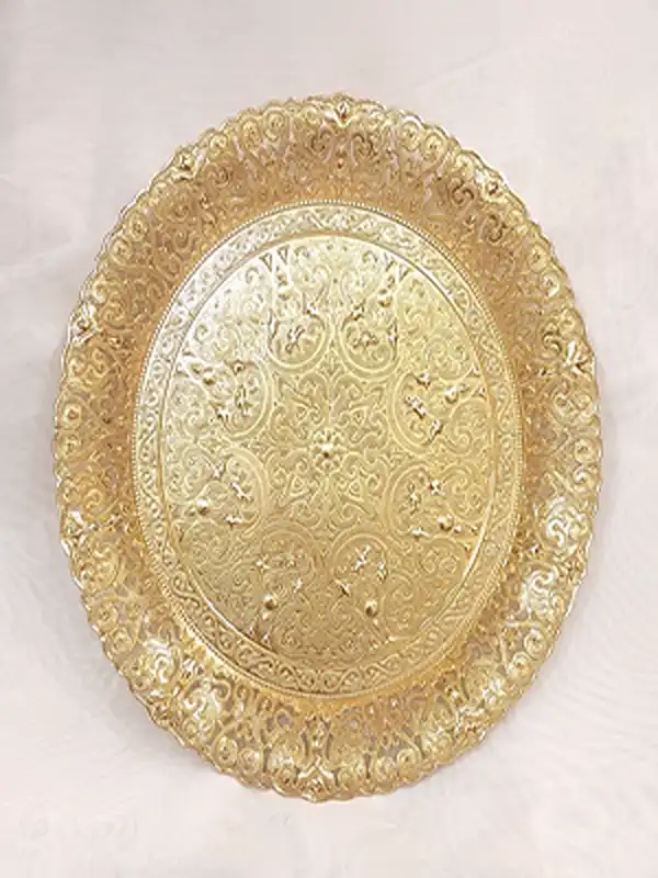 مدل سینی استیل طلایی + پذیرایی منحصربفرد و لوکس با مدل سینی استیل طلایی