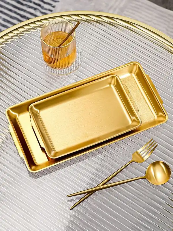 مدل سینی استیل طلایی + پذیرایی منحصربفرد و لوکس با مدل سینی استیل طلایی