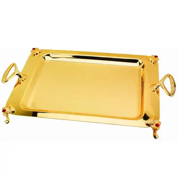 مدل سینی استیل طلایی + پذیرایی منحصربفرد و لوکس با مدل سینی استیل طلایی