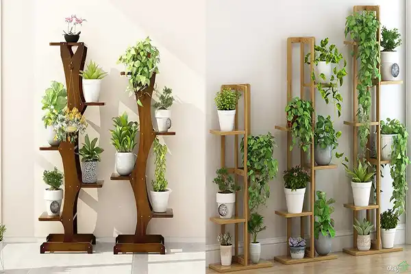 مدل استند گلدان چوبی + مدلهای استند گلدان چوبی ترکیبی محبوب و جذاب با گیاهان