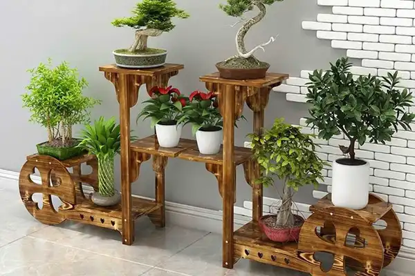 مدل استند گلدان چوبی + مدلهای استند گلدان چوبی ترکیبی محبوب و جذاب با گیاهان