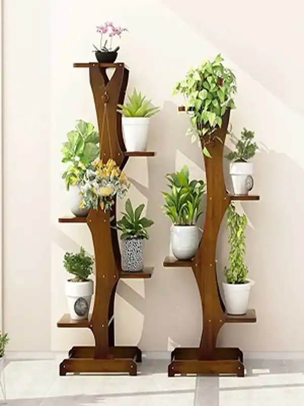 مدل استند گلدان چوبی + مدلهای استند گلدان چوبی ترکیبی محبوب و جذاب با گیاهان