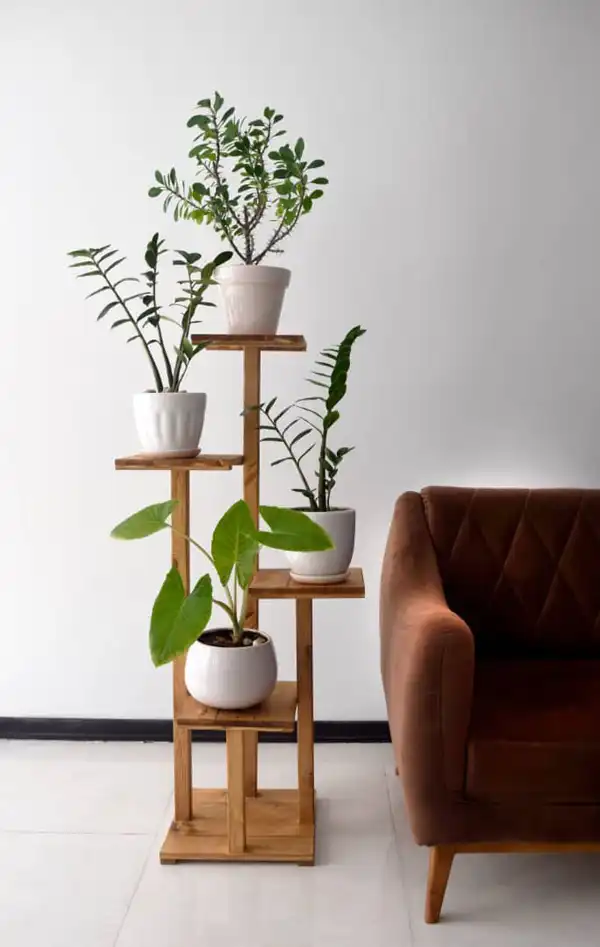 مدل استند گلدان چوبی + مدلهای استند گلدان چوبی ترکیبی محبوب و جذاب با گیاهان
