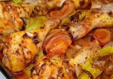 طرز تهیه مرغ و سبزیجات در فر