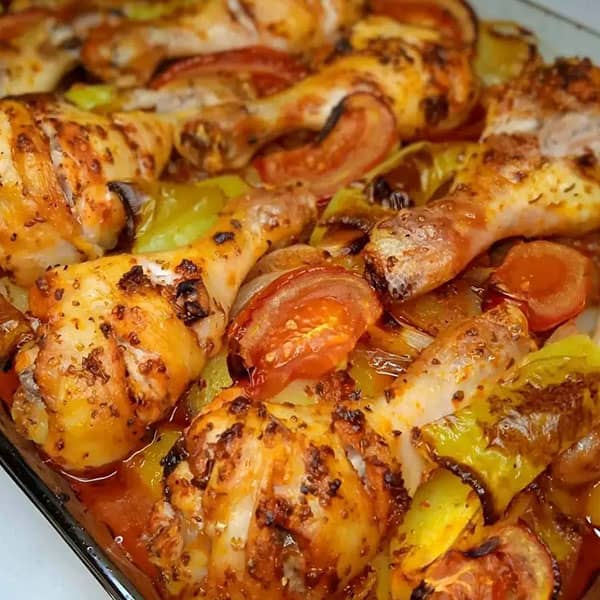 طرز تهیه مرغ و سبزیجات در فر