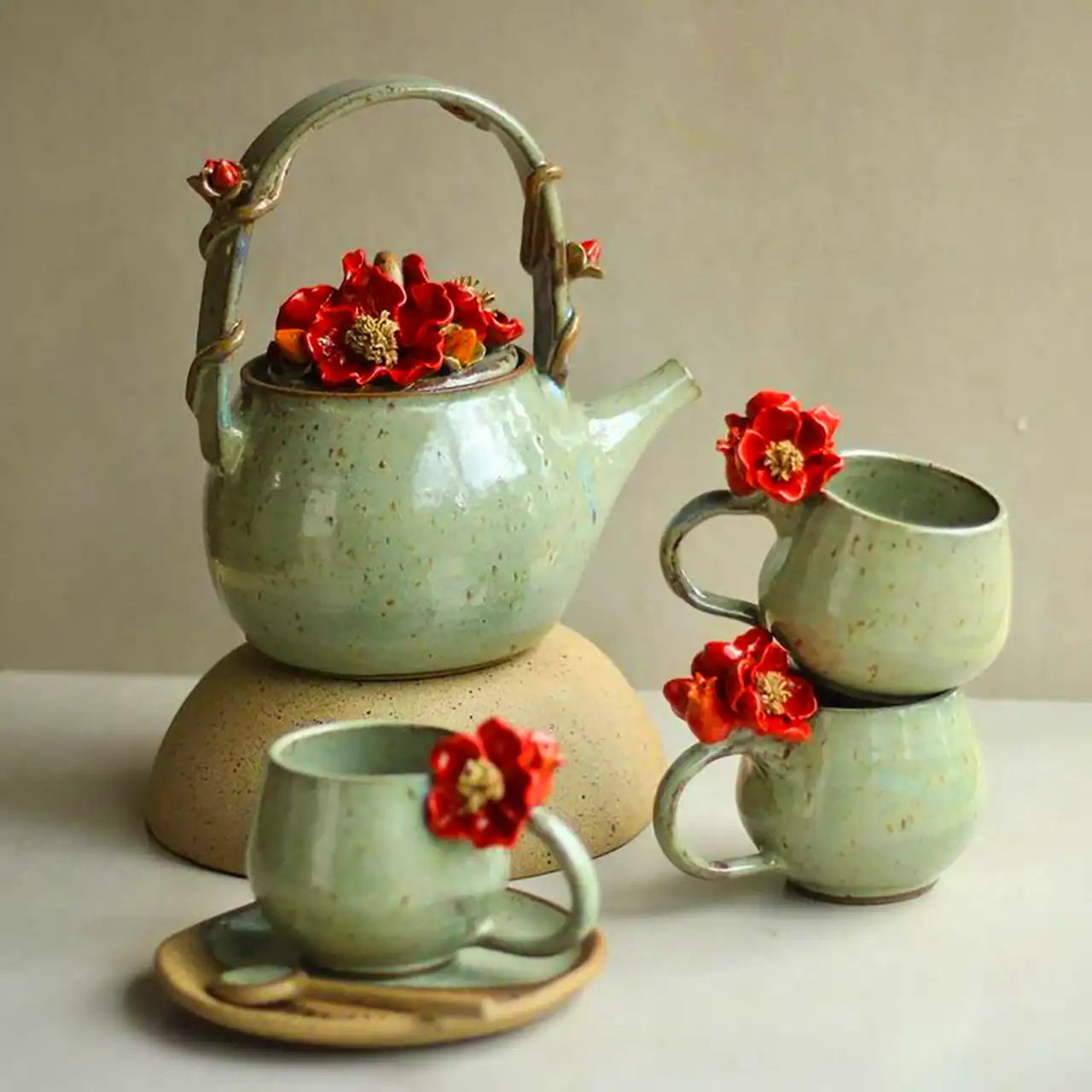 ماگ سفالی رنگ شده