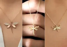 پلاک طلا سنجاقک زیبا