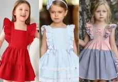 پیراهن آستین پروانه ای دخترونه