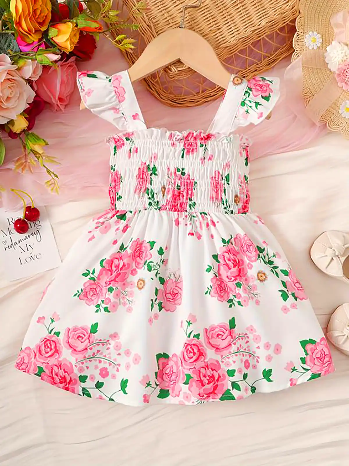 پیراهن گلگلی زمینه سفید