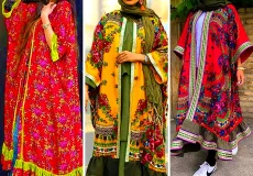 پیراهن مانتویی سنتی گلدار