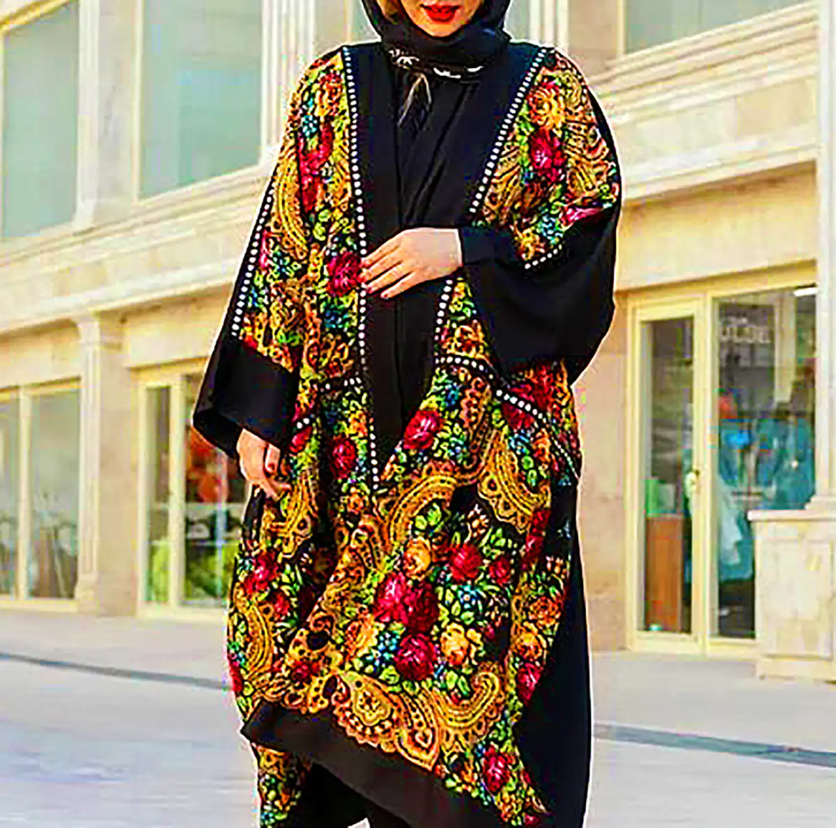 پیراهن مانتویی سنتی گلدار