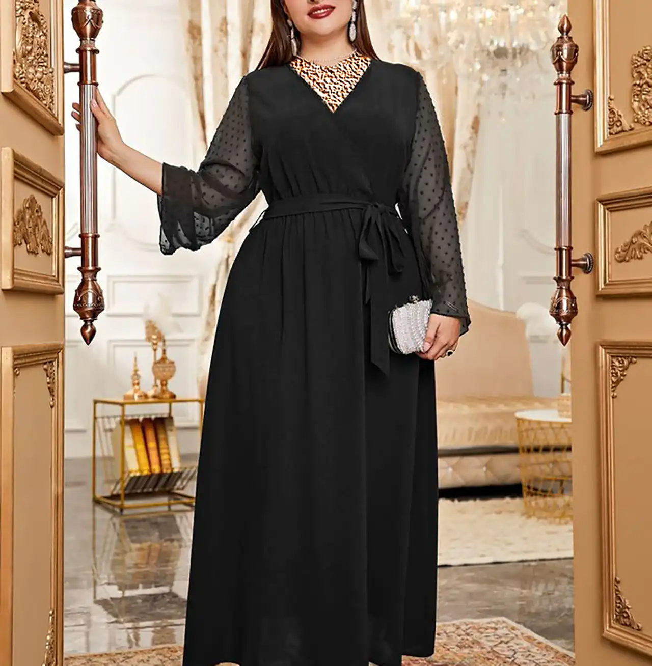 پیراهن ماکسی مجلسی مشکی