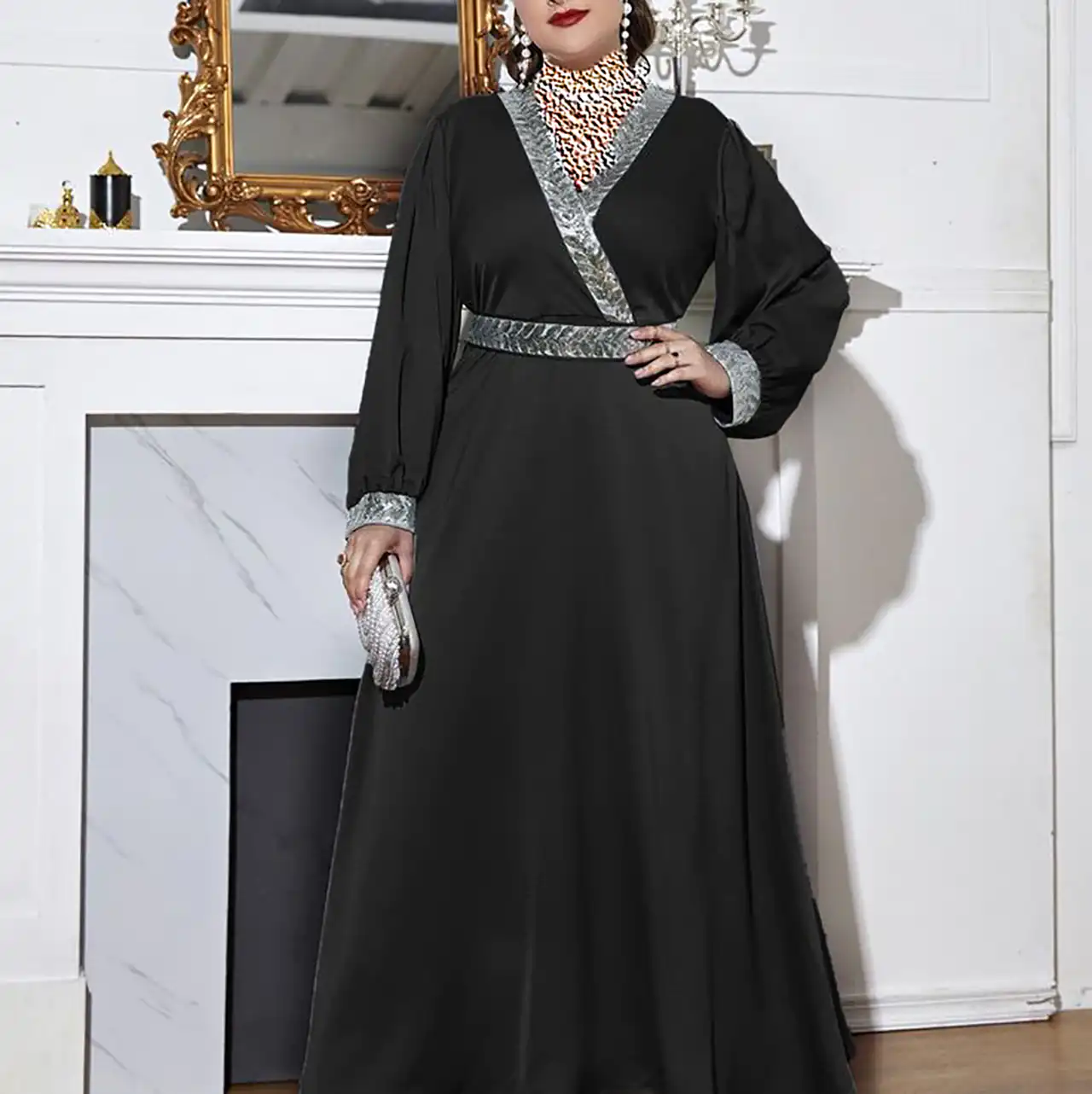 پیراهن ماکسی مجلسی مشکی