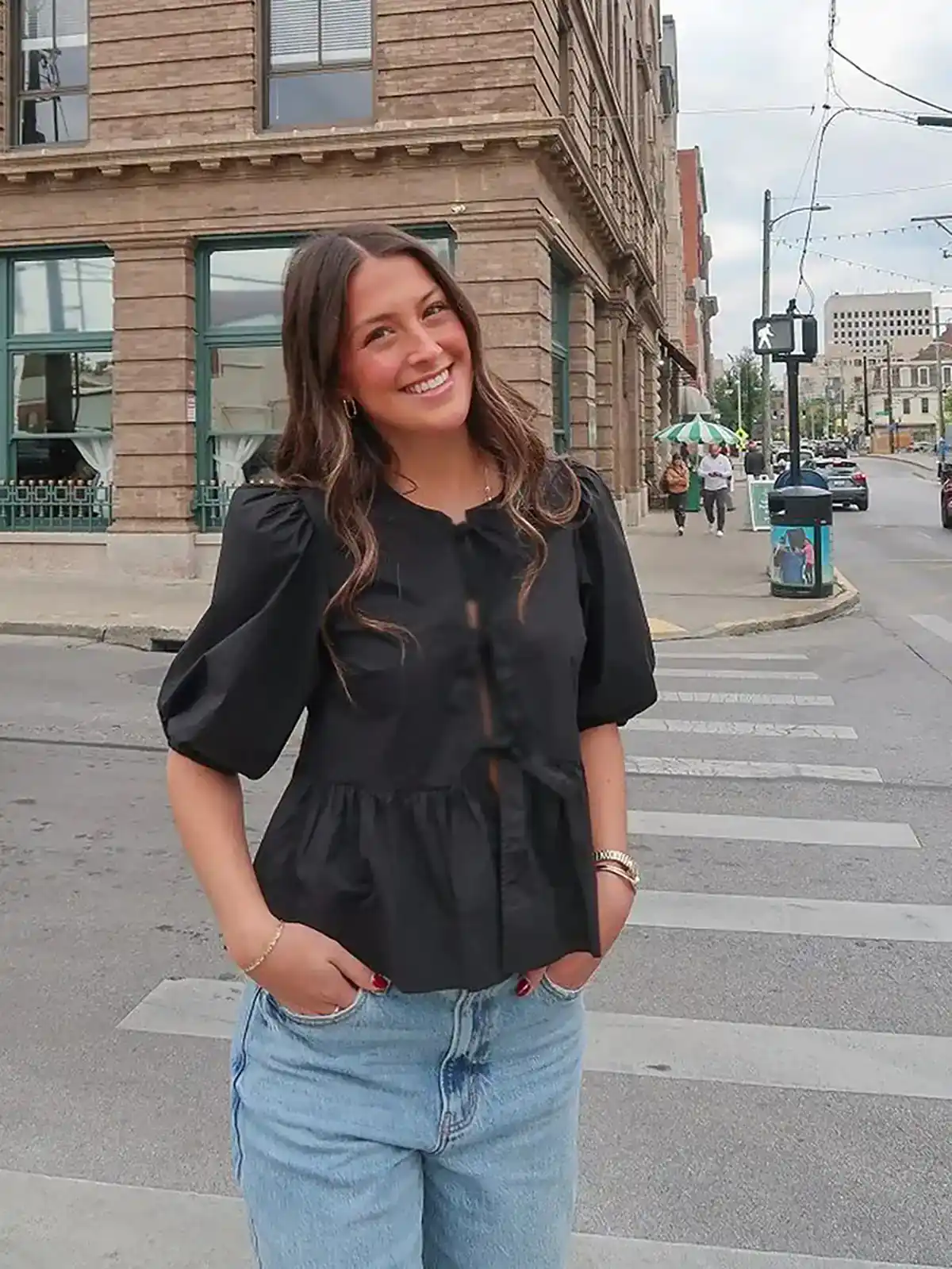 پیراهن زنانه مشکی جلو پاپیونی ترند