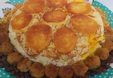 طرز تهیه رشته پلو با گوشت قلقلی