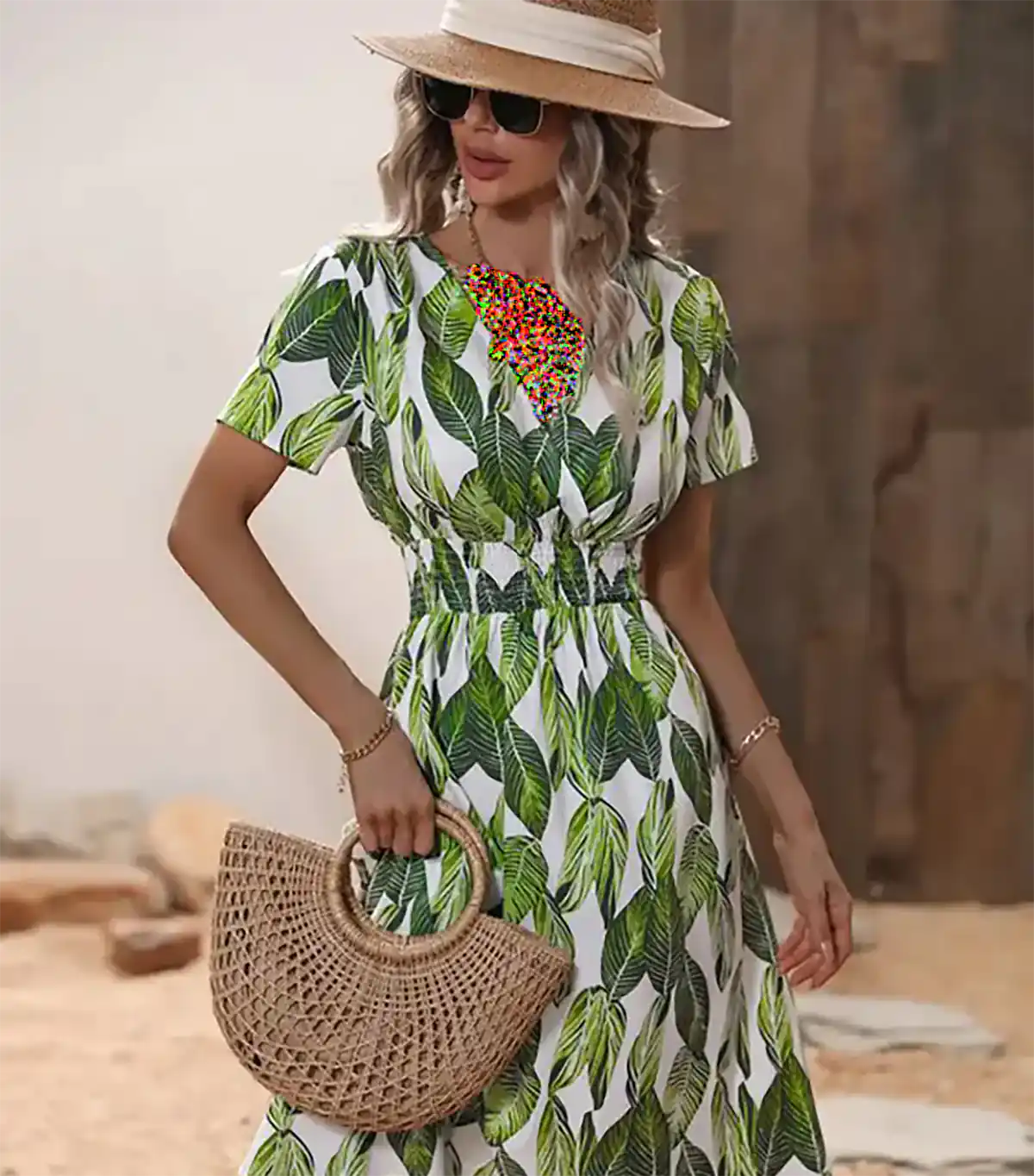ساحلی طرحدار سبز زنانه