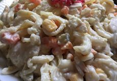طرز تهیه سالاد ماکارونی با مرغ