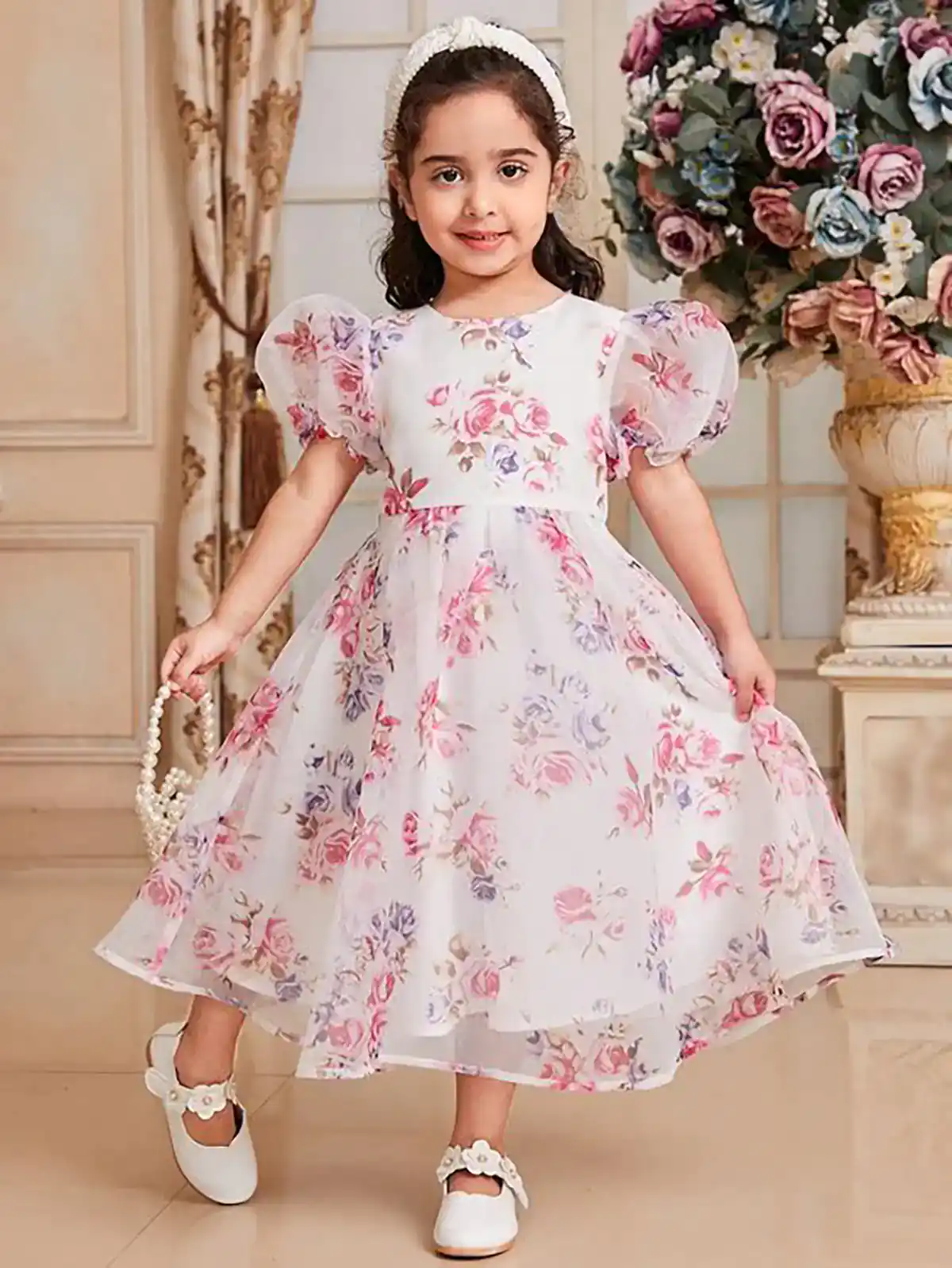 سارافن بلند گل گلی دخترونه