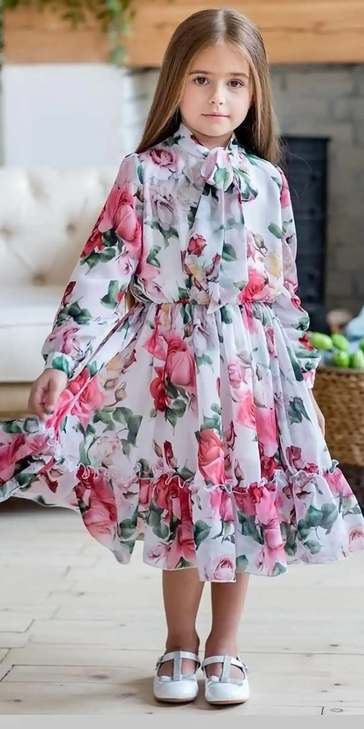 سارافن بلند گل گلی دخترونه
