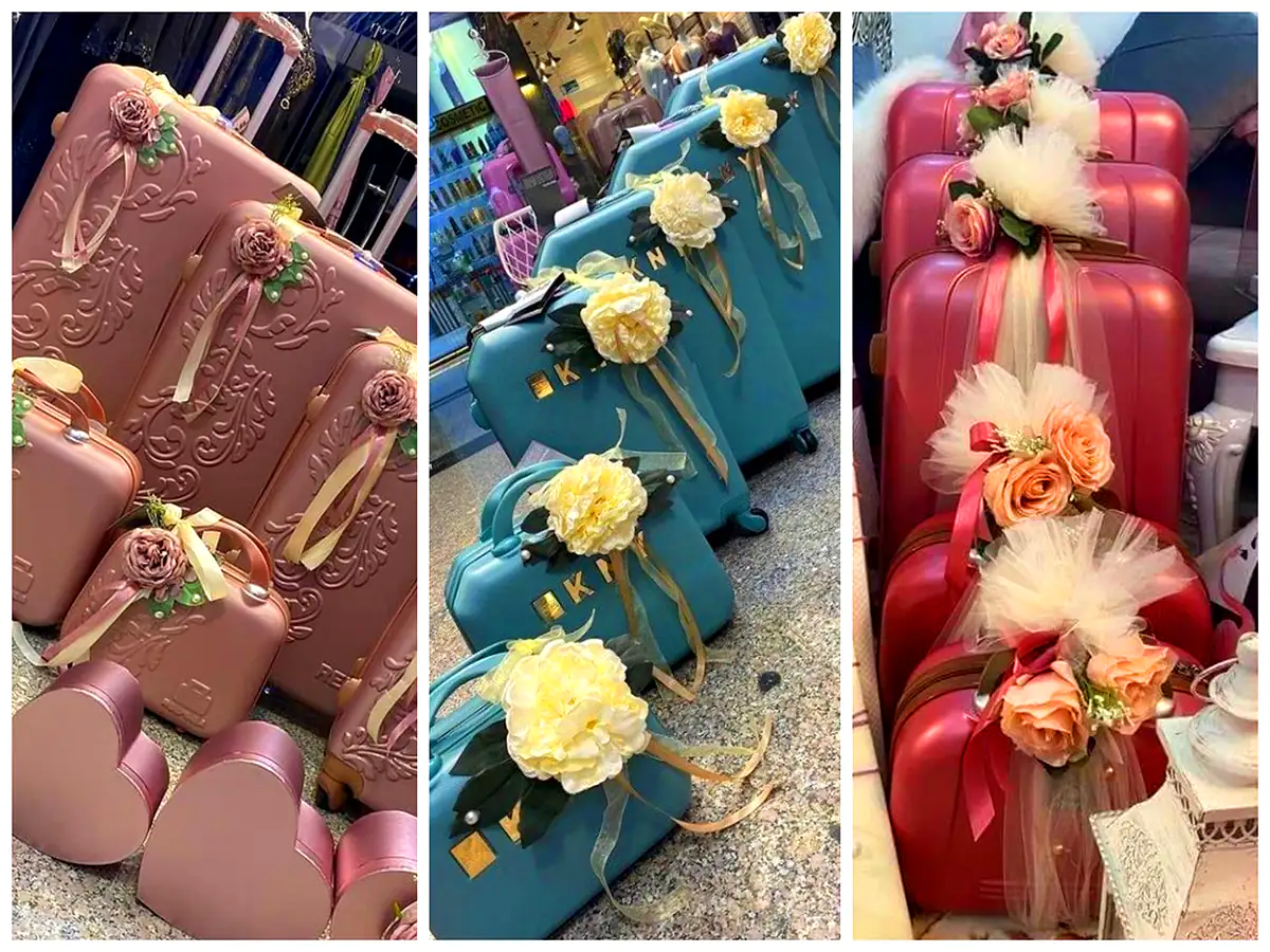 ست چمدون مسافرتی عروس