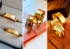 ست حلقه طلایی و ساده