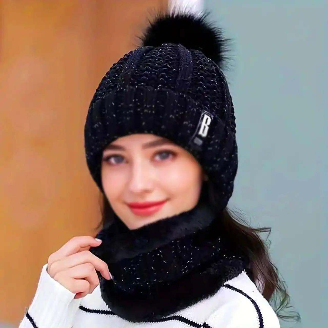 شال و کلاه قلاب بافی زنانه