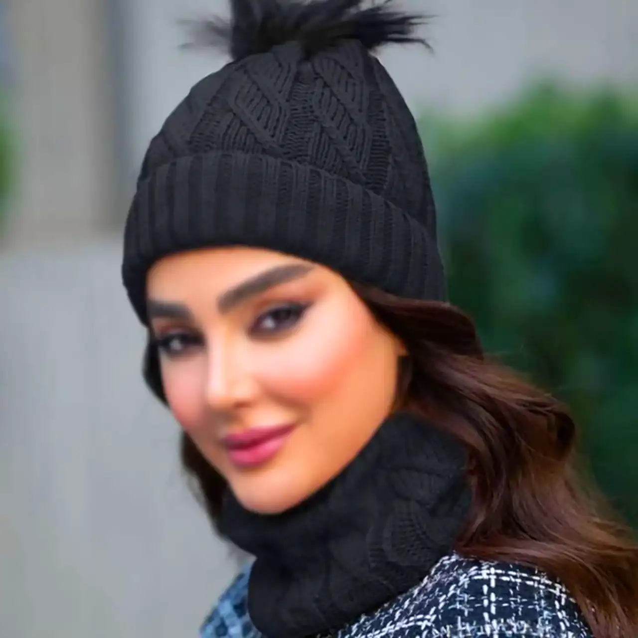 شال و کلاه قلاب بافی زنانه