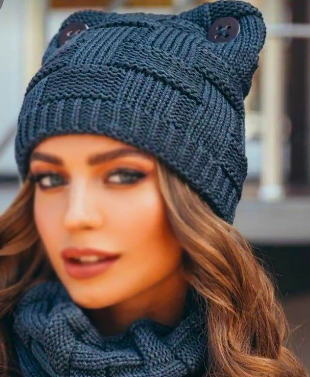 شال و کلاه قلاب بافی زنانه