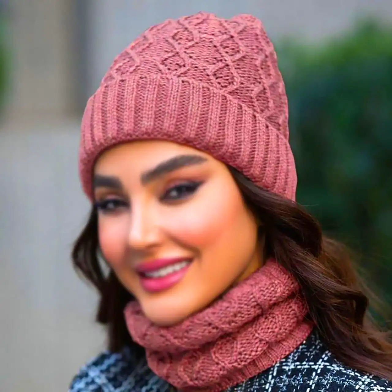شال و کلاه قلاب بافی زنانه