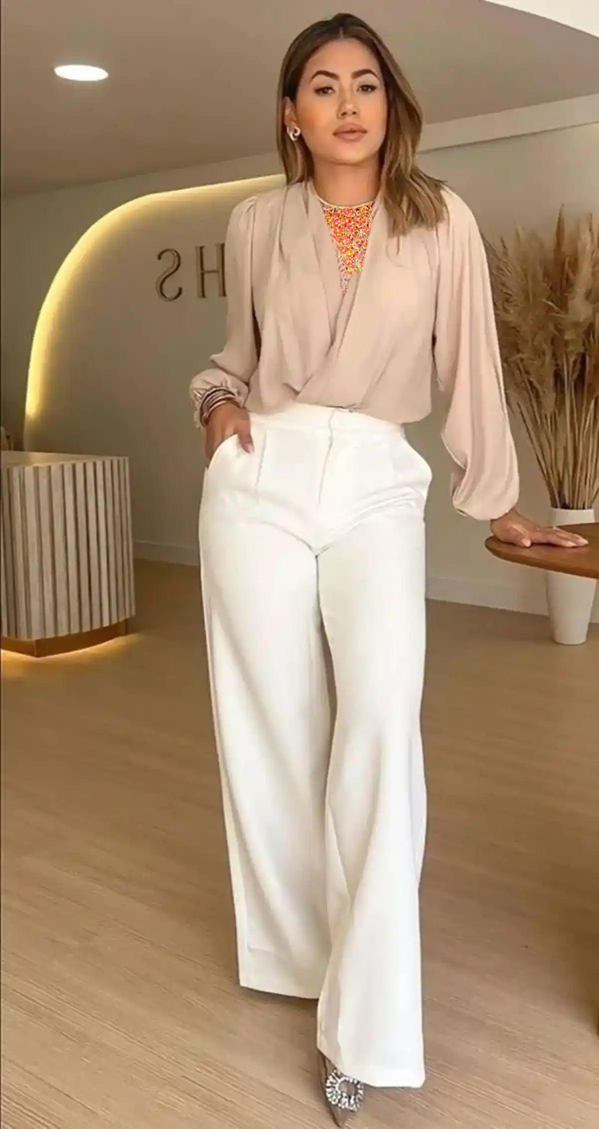 شلوار واید سفید زنانه