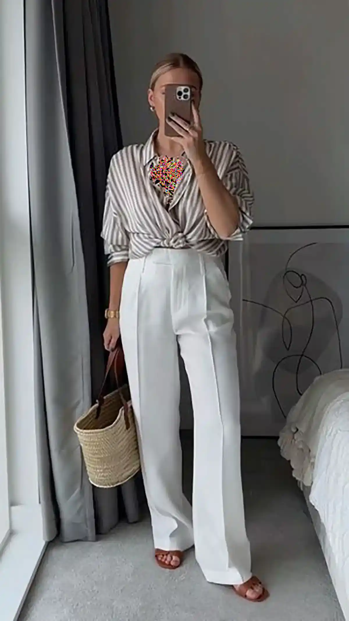 شلوار واید سفید زنانه