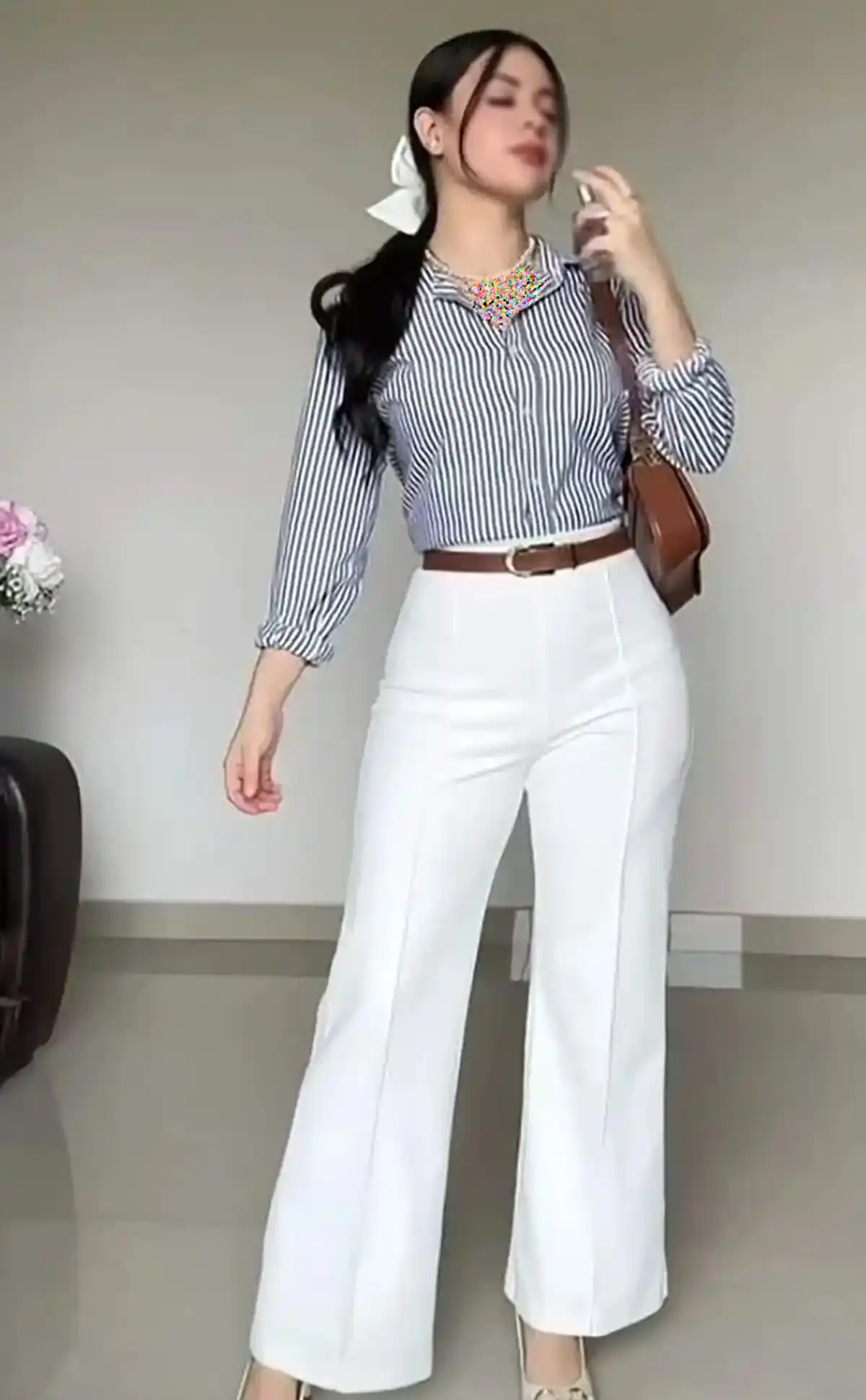 شلوار واید سفید زنانه