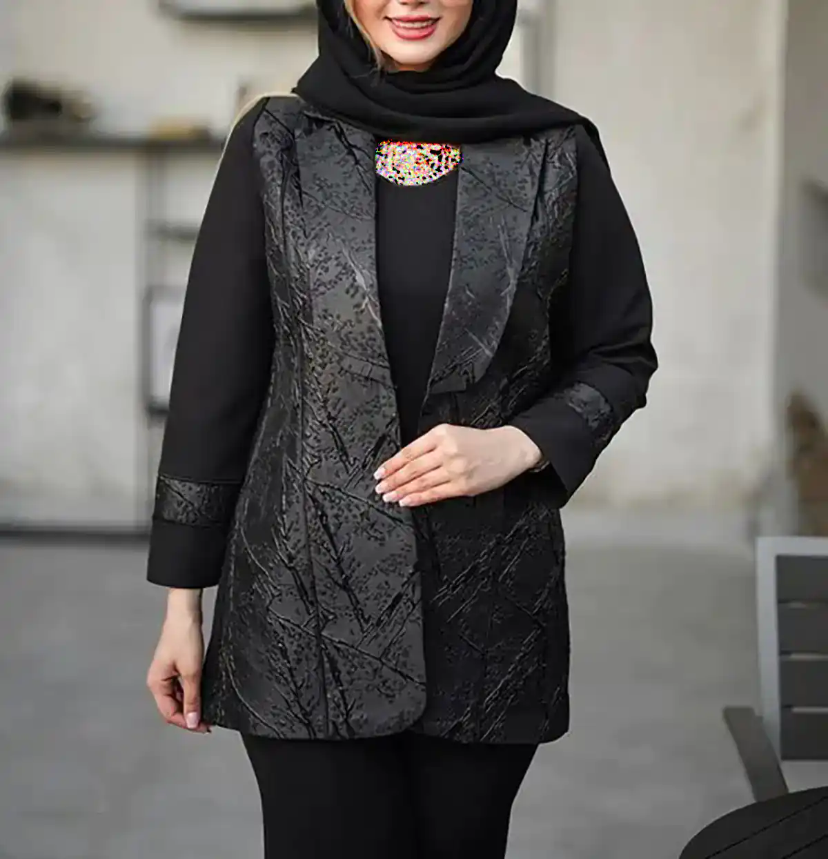 شیکترین مانتو کتی مجلسی مشکی