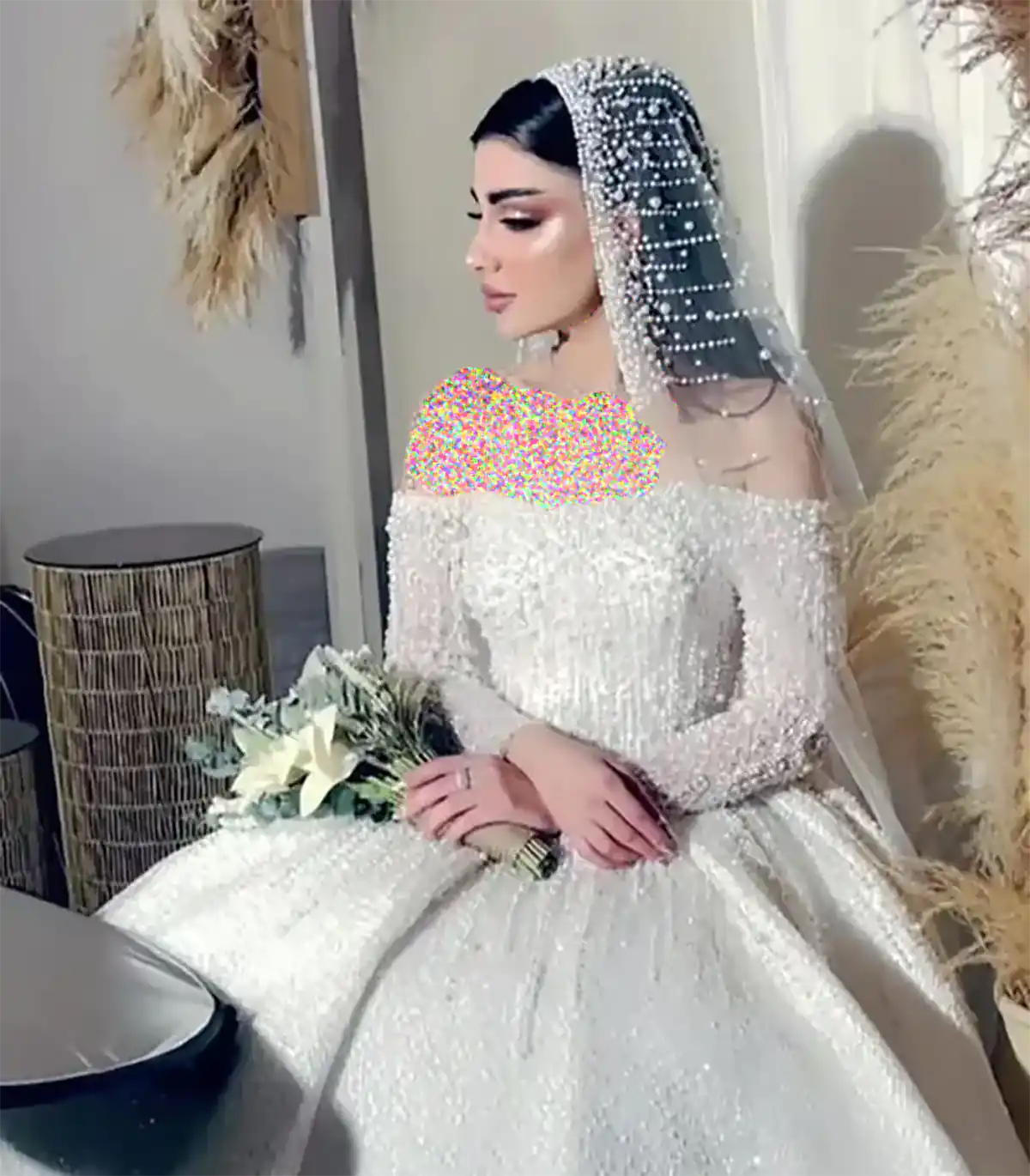 شینیون با تور عربی عروس شیک