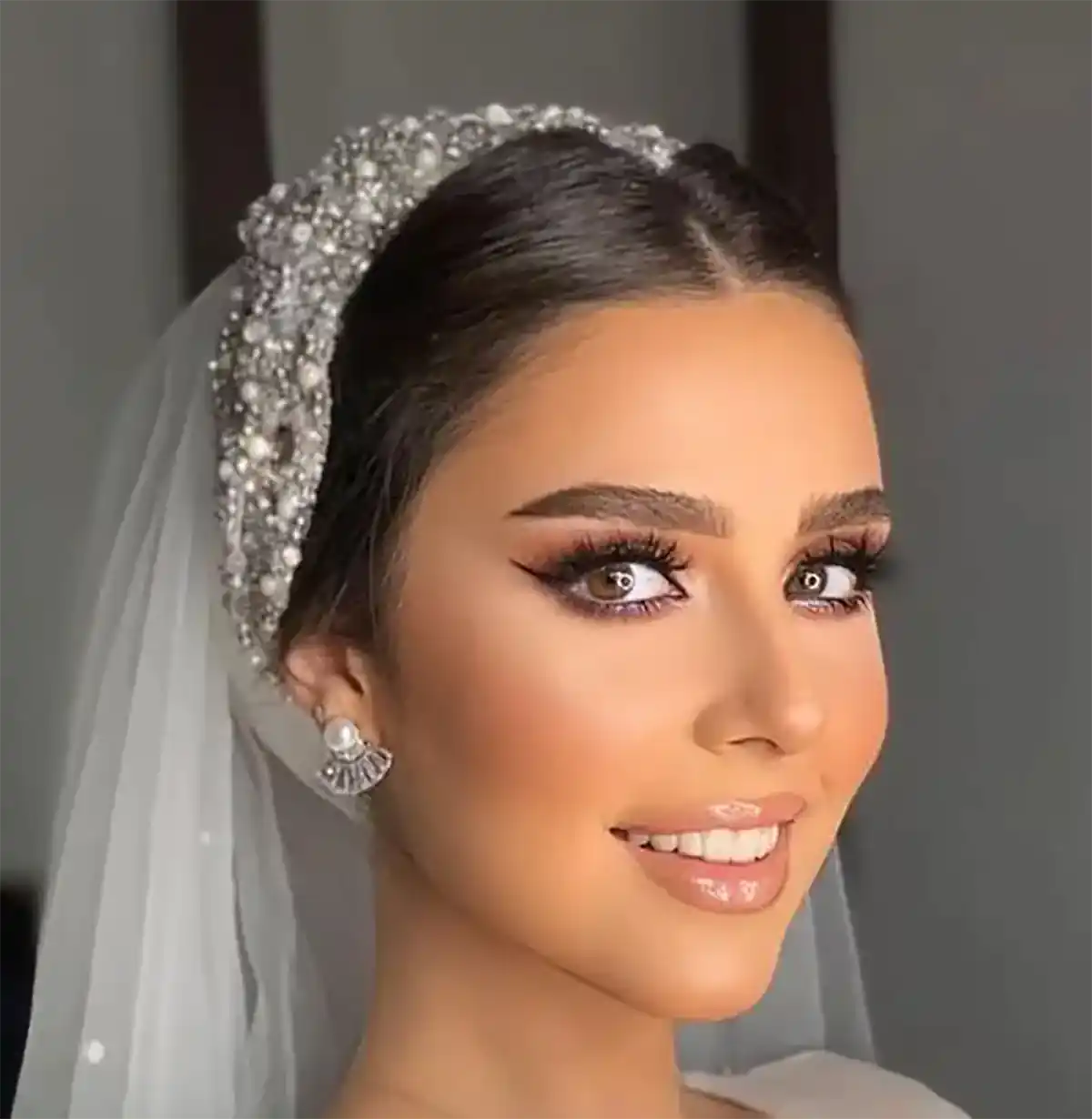 شینیون با تور عربی عروس شیک