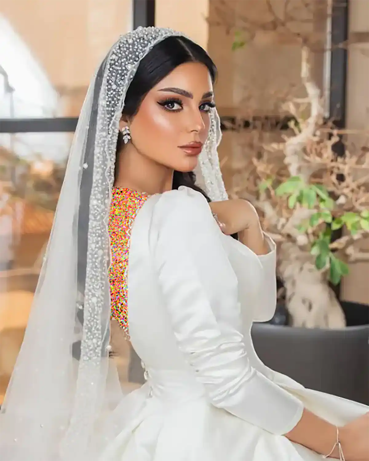 شینیون با تور عربی عروس شیک