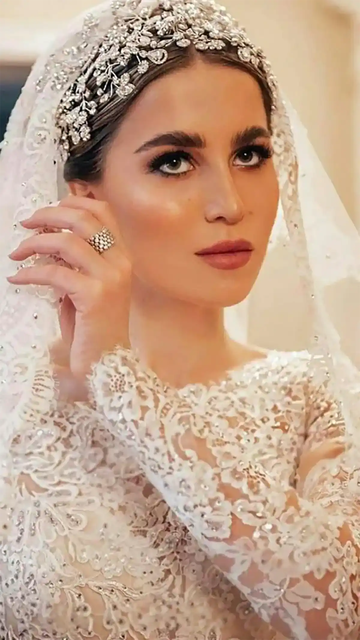 شینیون با تور عربی عروس شیک