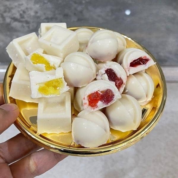 طرز تهیه شکلات ژله ای, دستور شکلات شلاتی با مغز ژله ای