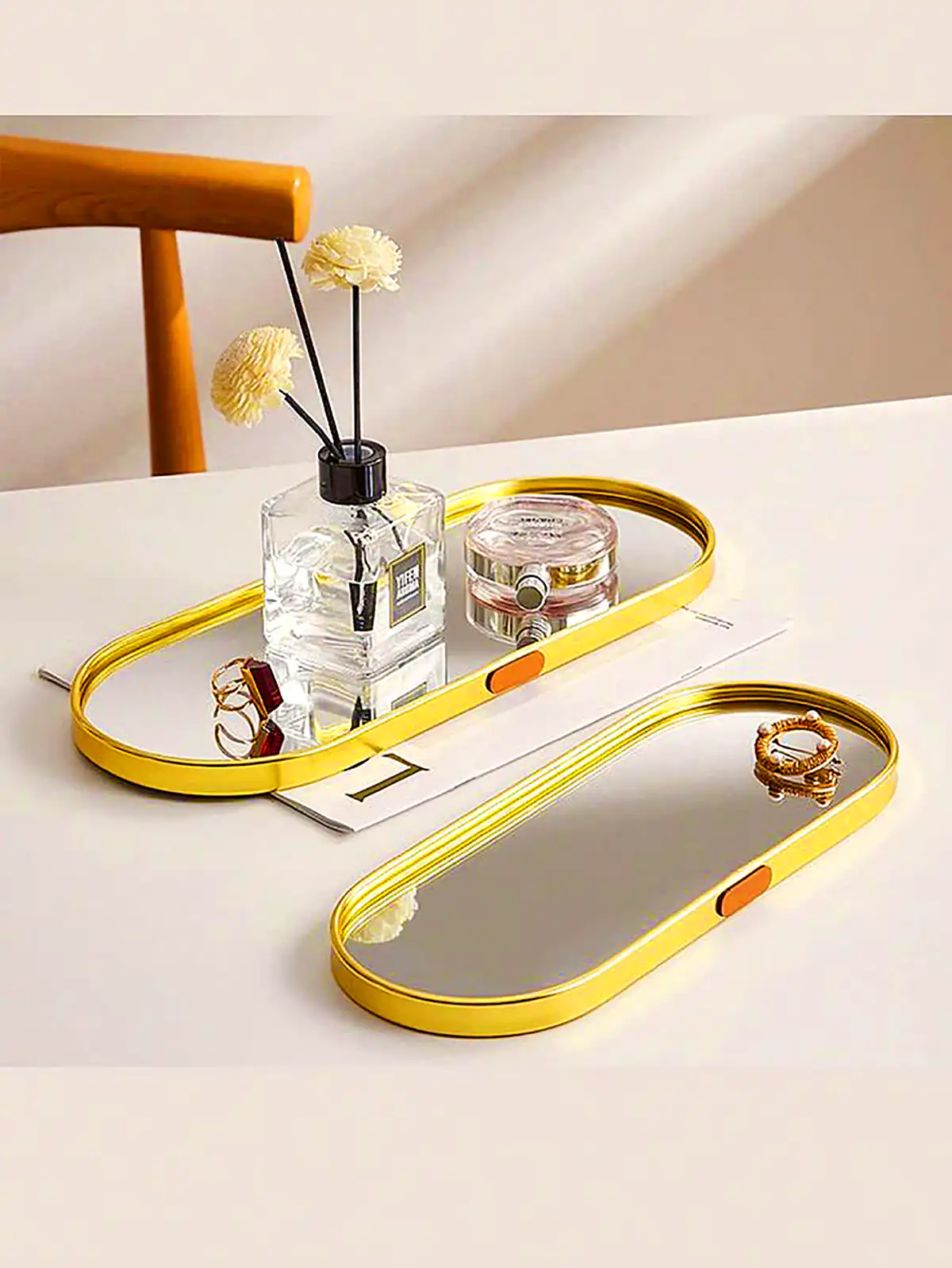 سینی آینه ای دکوراتیو رومیزی