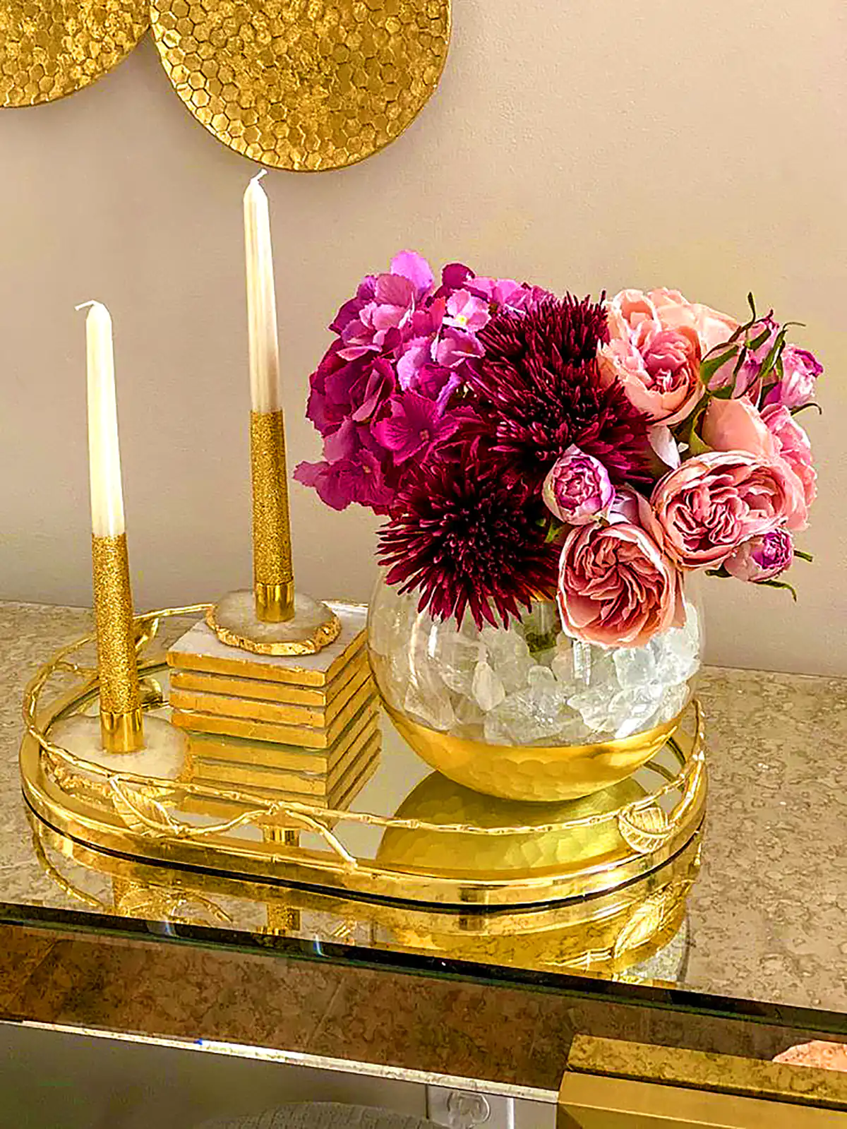سینی آینه ای دکوراتیو رومیزی