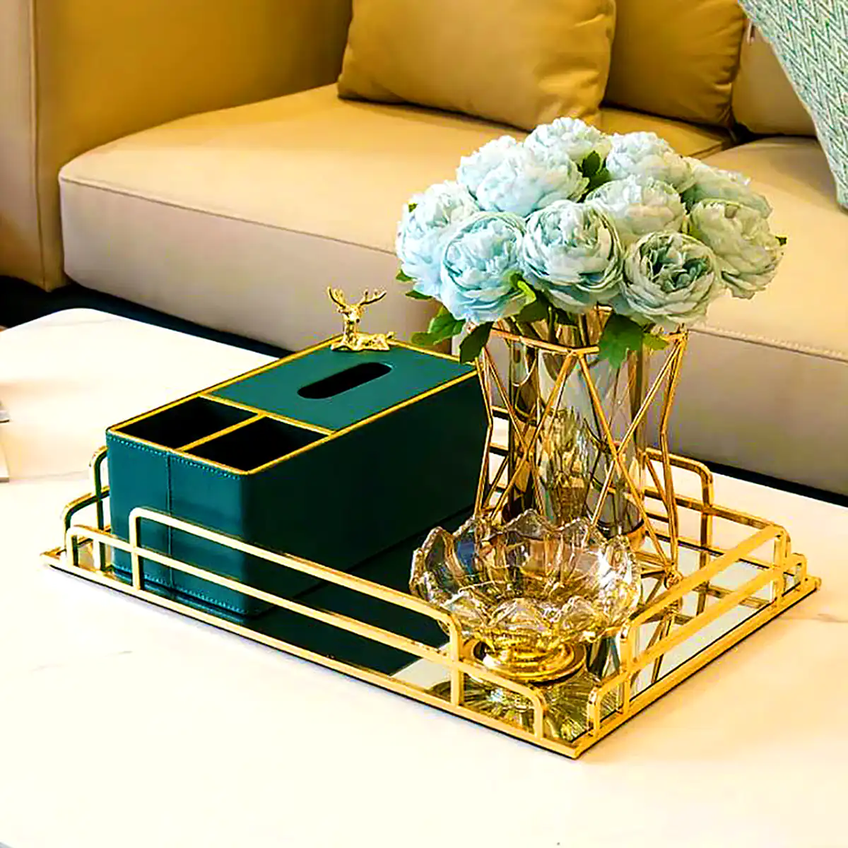 سینی آینه ای دکوراتیو رومیزی