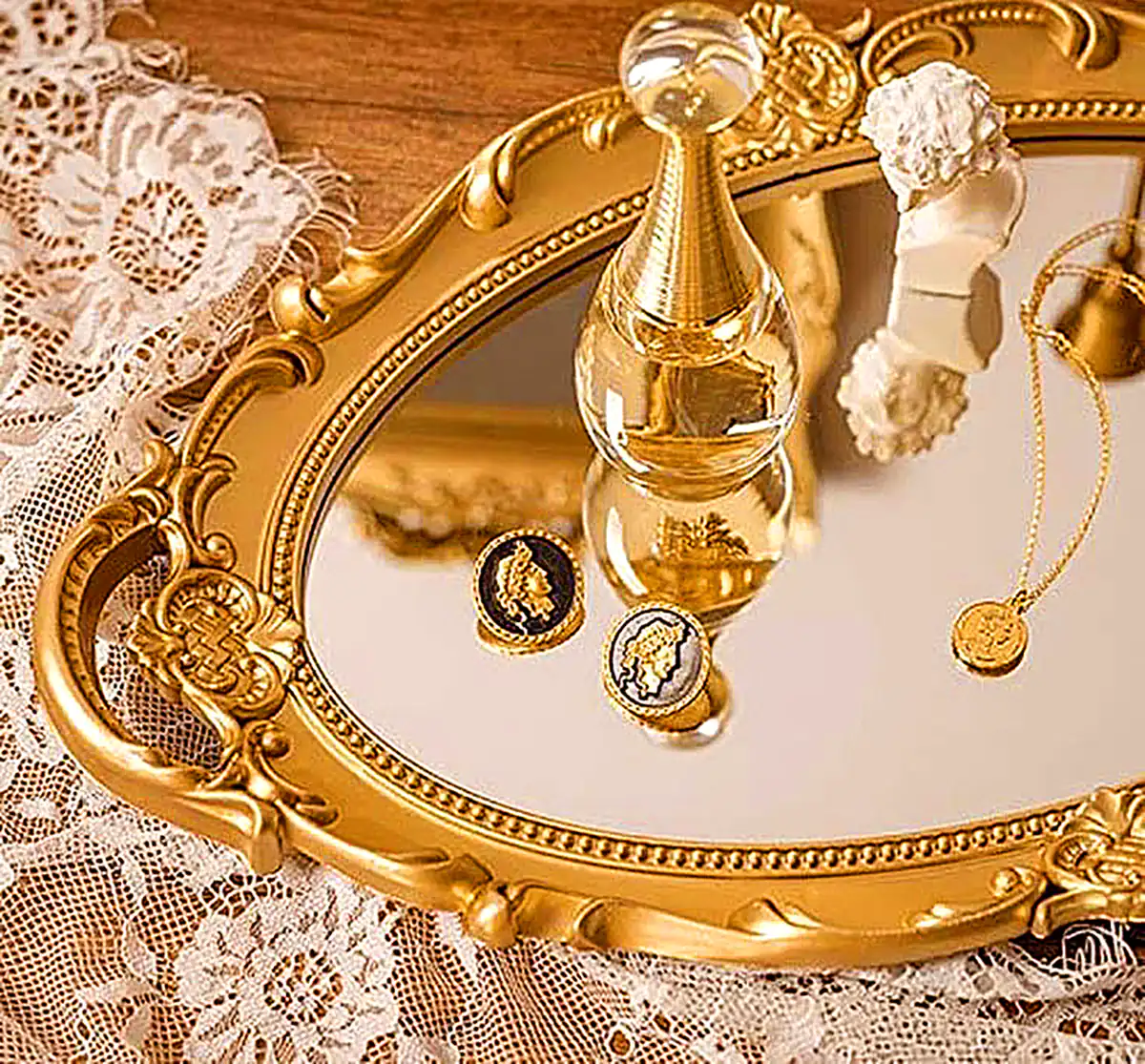 سینی آینه ای دکوراتیو رومیزی