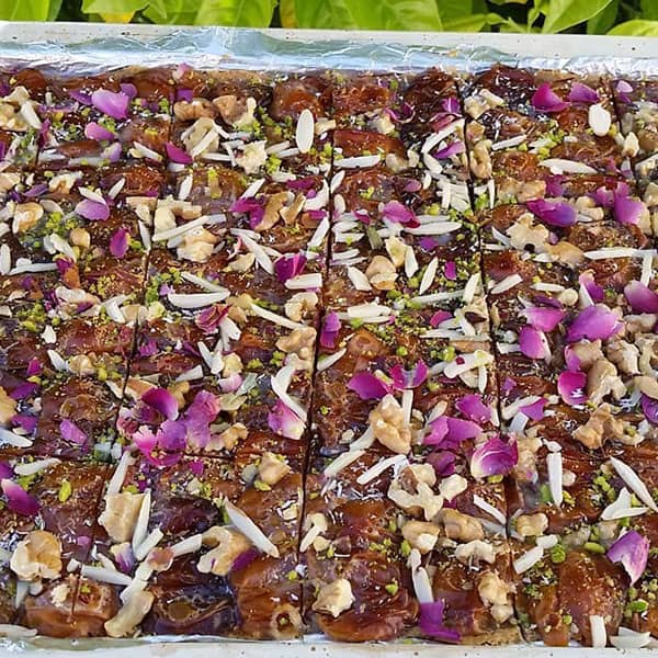 طرز تهیه اسلایس خرمایی , دستور پخت اسلایس خرمایی