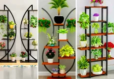 استند گلدان چندطبقه فلزی